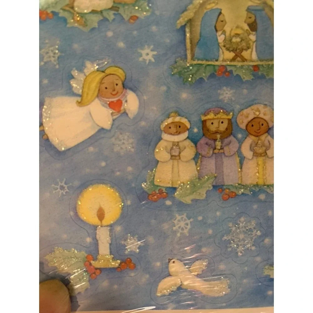 Vintage Hallmark‎ Christmas Stickers Mary Joseph Baby Jesus Manger 3 Wise Men